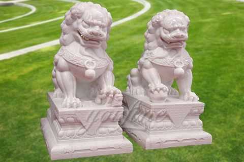 Outdoor garden marble Chinese fu dog statue MAFD-02