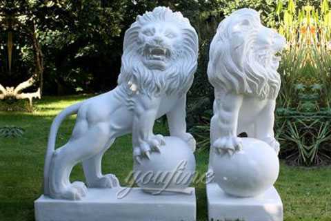 Outdoor garden marble lion statue for front house