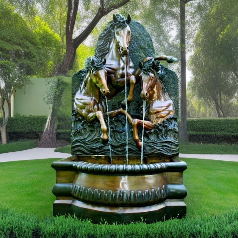 Outdoor horse fountain