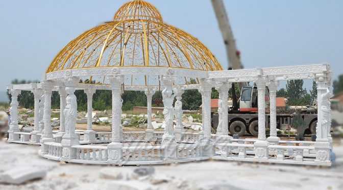 Outdoor luxury Large garden marble gazebo for decoration–MOKK-32