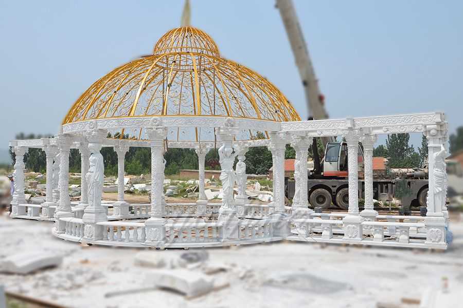 Outdoor luxury Large garden marble gazebo for decoration–MOKK-32