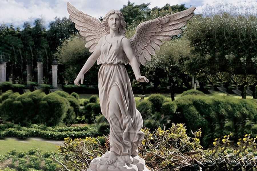 Outdoor big marble angel statues with wings MSAS-06