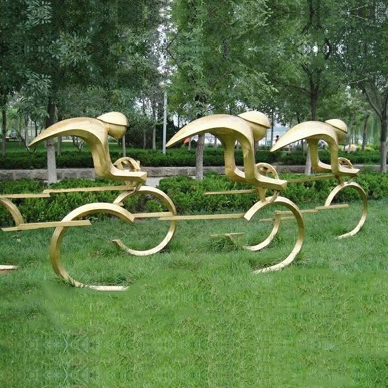 Park Stainless Steel Abstract Bike Rider Sculpture