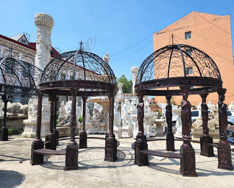 Premium casting iron gazebo for garden elegance