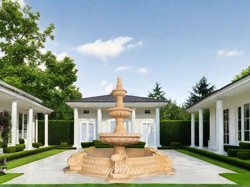 Refined Egyptian Beige Garden Fountain