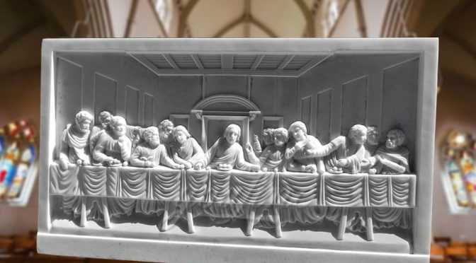Religious Theme The Last Supper Decorative Marble Relief Sculpture
