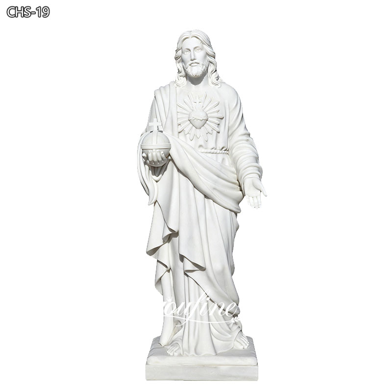 Religieus witmarmeren Christus Jezusbeeld CHS-19