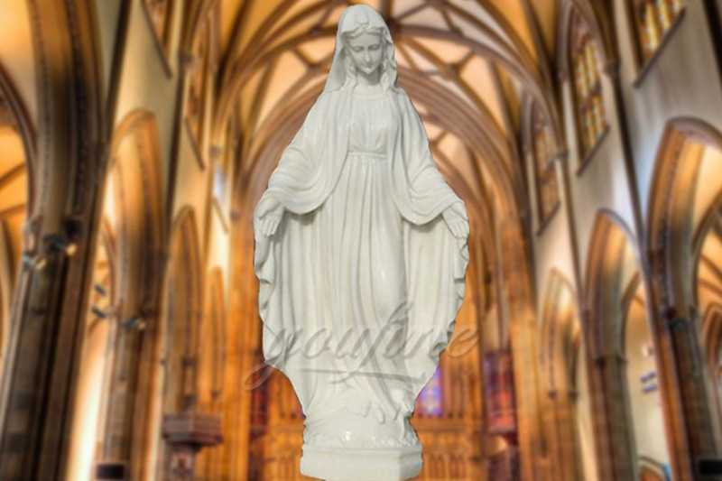 Saint White Marble Mary Statue