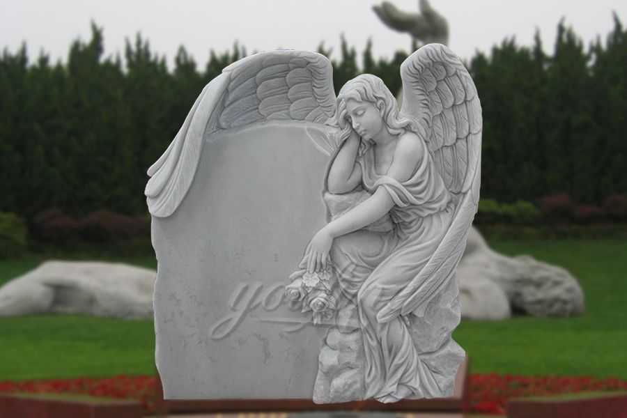 Sleeping-White-Angel-Marble-Headstone-for-Sale