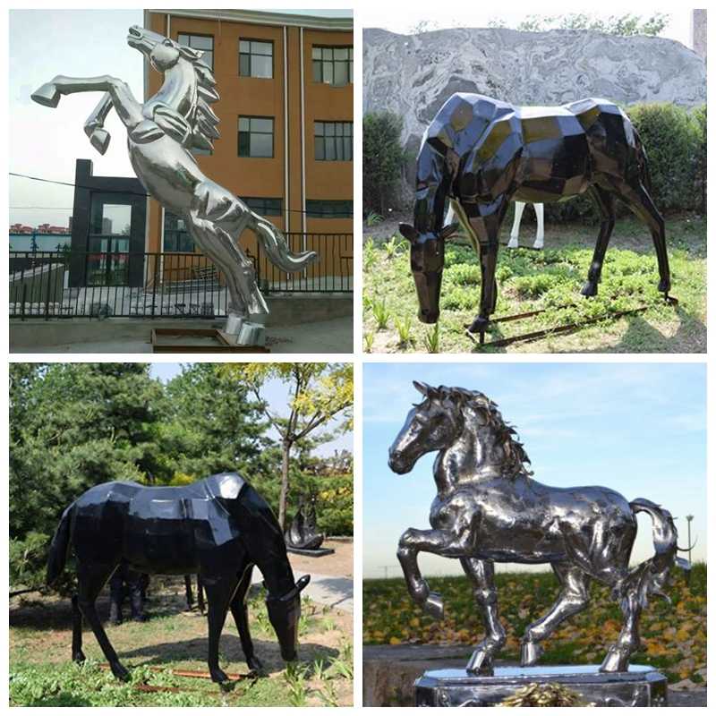 Stainless steel horse sculpture