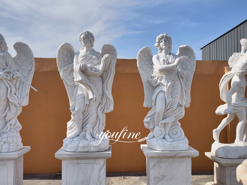 Witte marmeren Sant'Angelo-sculptuur