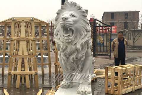 Western-stone-marble-large-roaring-lion-statue-for-sale