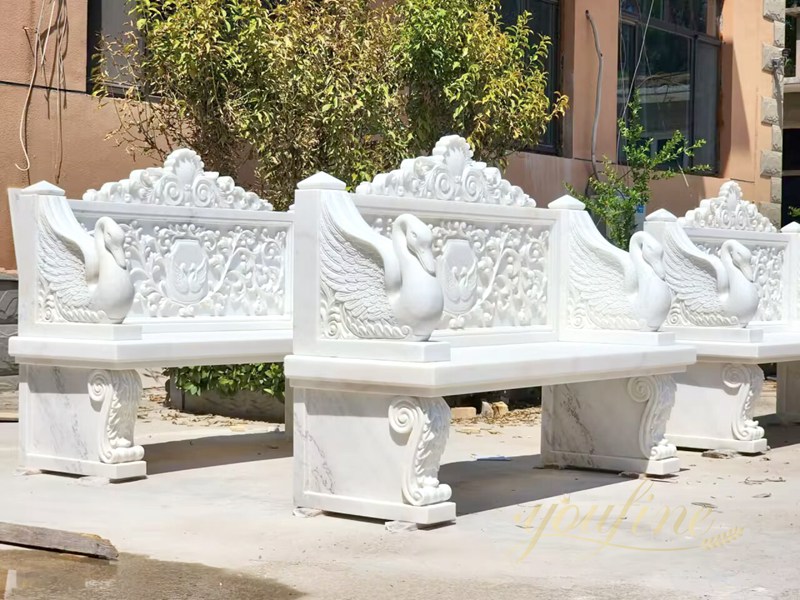 White Swan Design Marble Bench for Garden MOK1-023