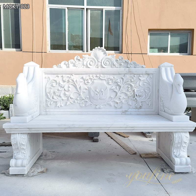 White Swan Design Marble Bench for Garden MOK1-023