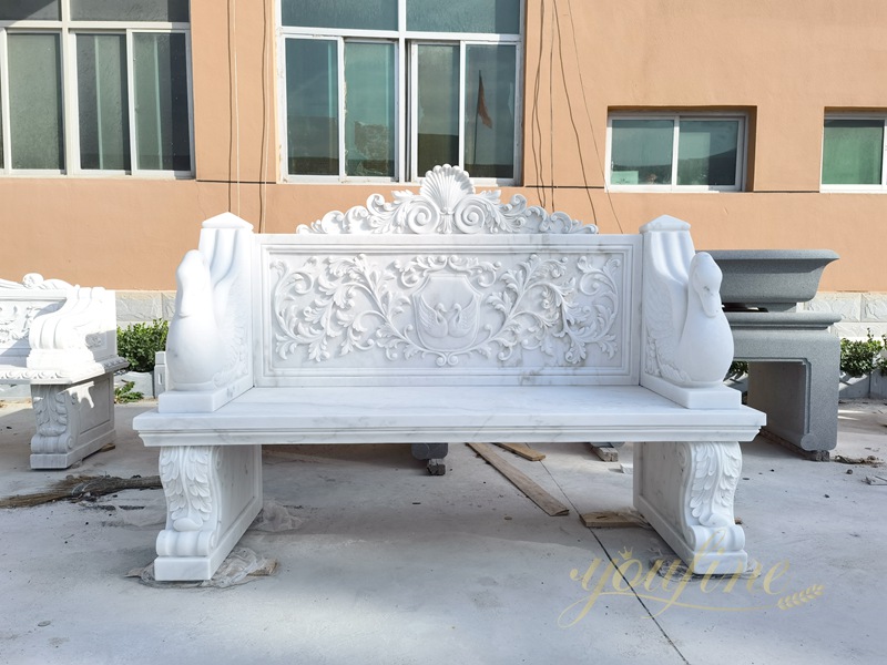 White Swan Design Marble Bench for Garden MOK1-023