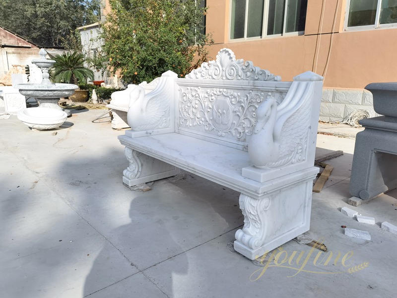 White Swan Design Marble Bench for Garden MOK1-023