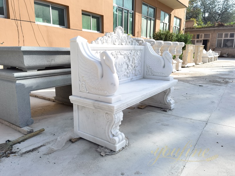 White Swan Design Marble Bench for Garden MOK1-023