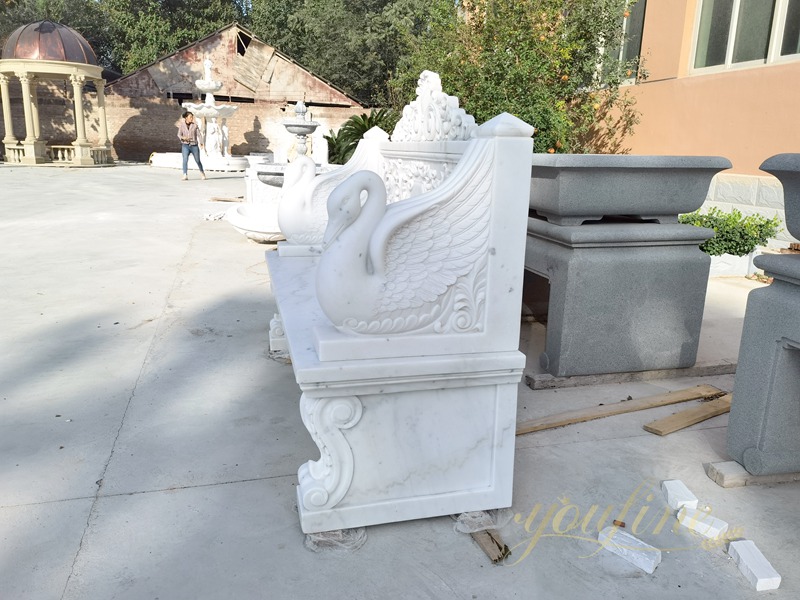 White Swan Design Marble Bench for Garden MOK1-023