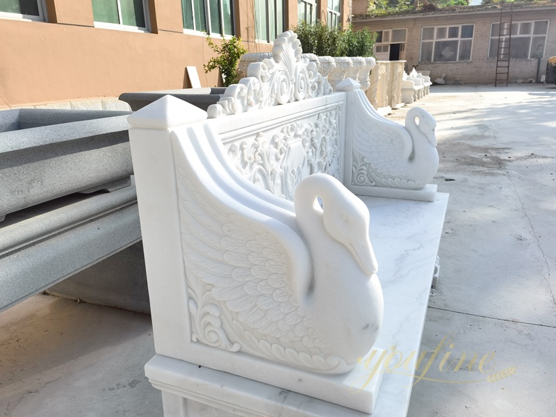 White Swan Design Marble Bench for Garden MOK1-023