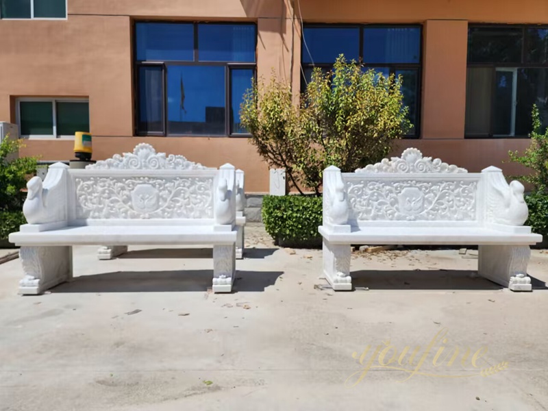 White Swan Design Marble Bench for Garden MOK1-023