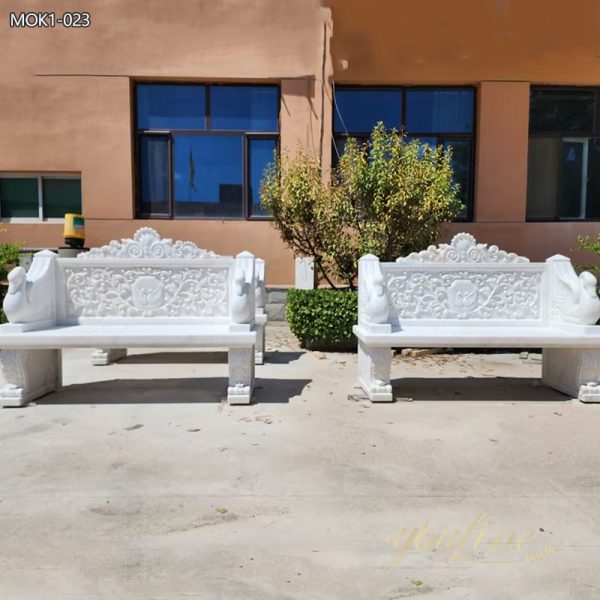 White Swan Design Marble Bench for Garden MOK1-023