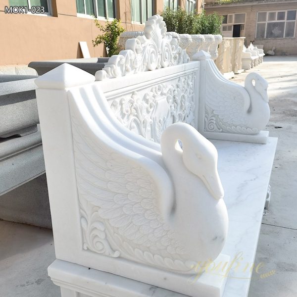 White Swan Design Marble Bench for Garden MOK1-023