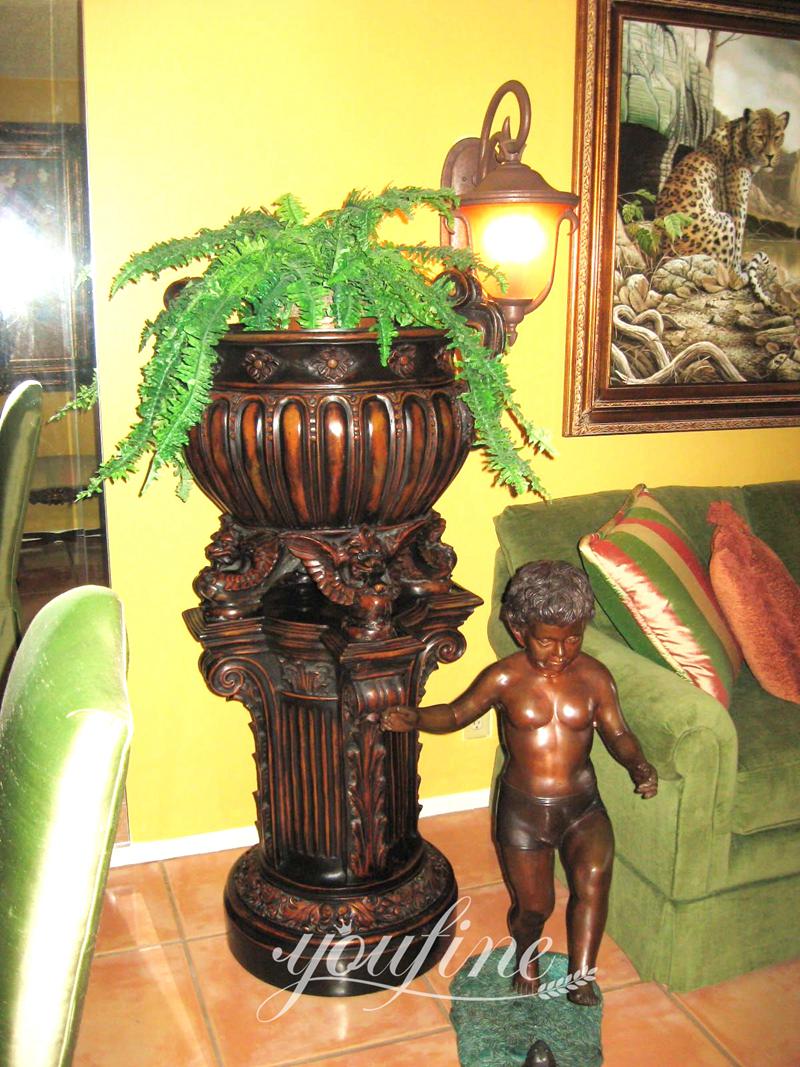 antique bronze planters-YouFine Sculpture