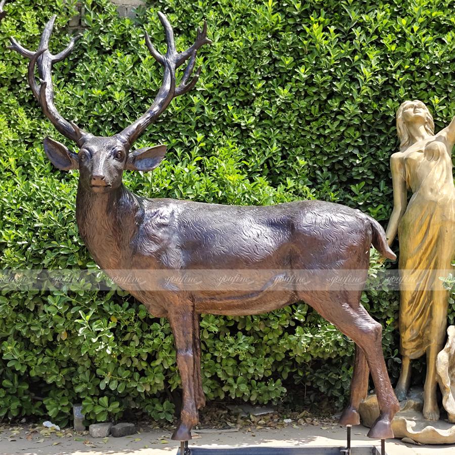 brass deer sculpture