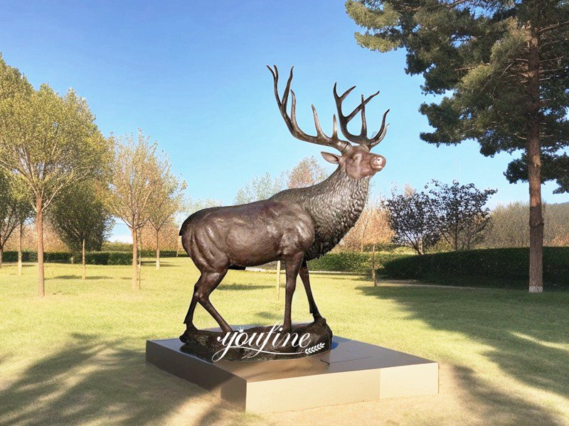 bronze deer sculpture