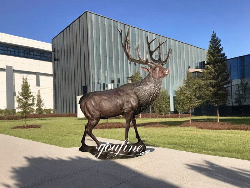 bronze deer statue