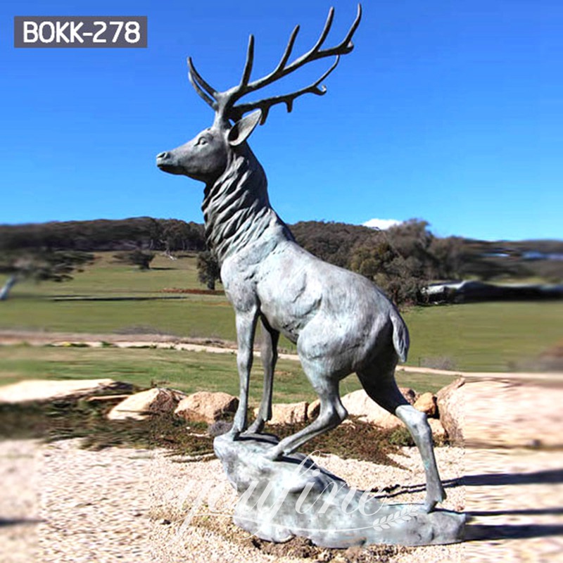 Outdoor Life Size Bronze Deer Statue