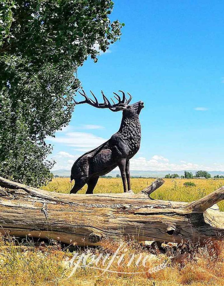 Outdoor life size bronze deer statue YouFine Sculpture