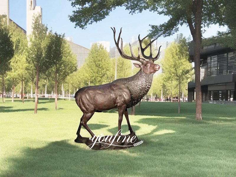 bronze deer statues