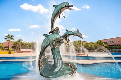 bronze dolphin sculpture