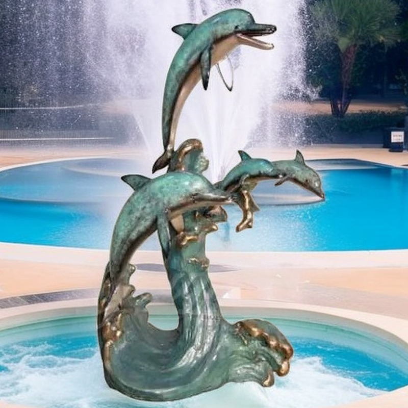 bronze dolphin statue