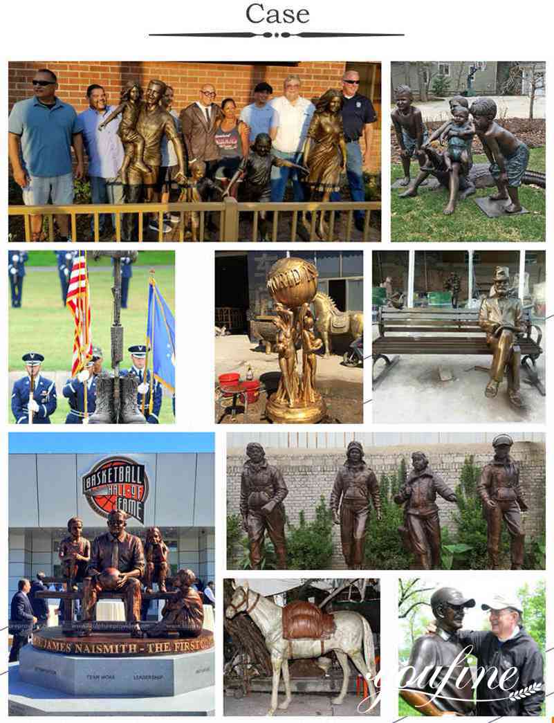 case of custom made bronze statues