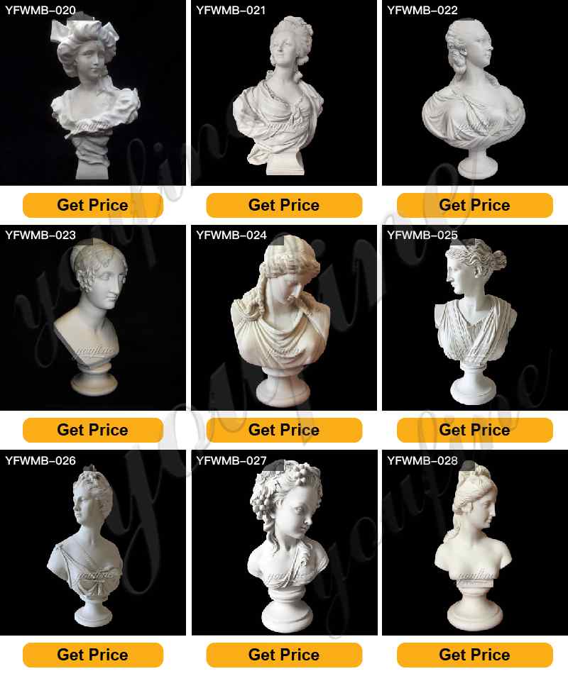 decoration marble lady bust statue