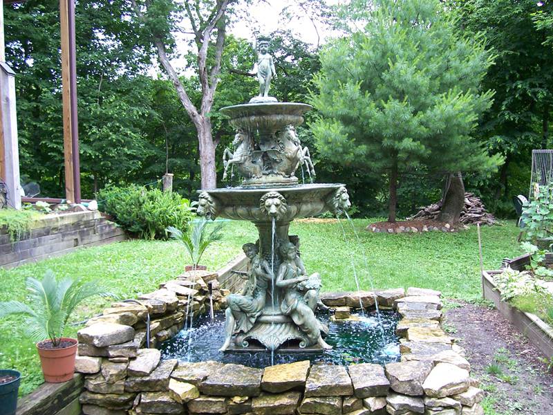 elegant garden fountain statues