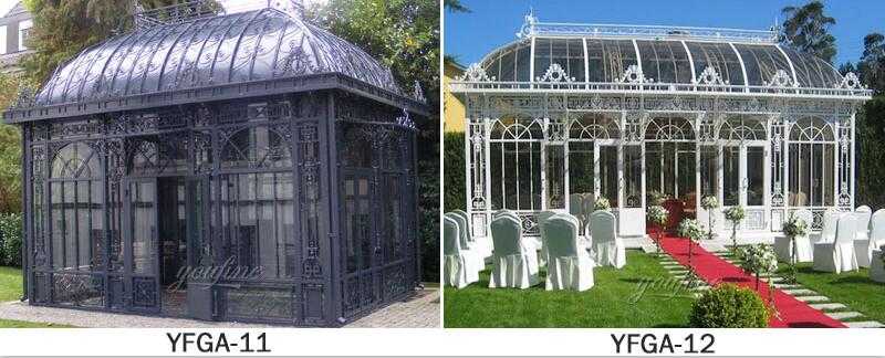 greenhouse iron gazebo design for backyard for sale