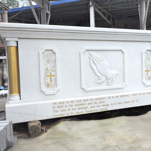 hand carved marble altar for church