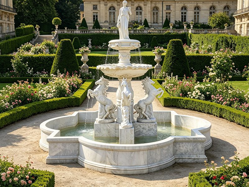 Marble Hebe Fountain with Rearing Horse MOKK-84