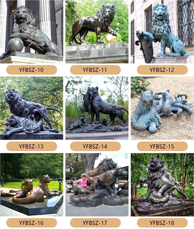 large bronze lion statue for sale-YouFine Sculpture