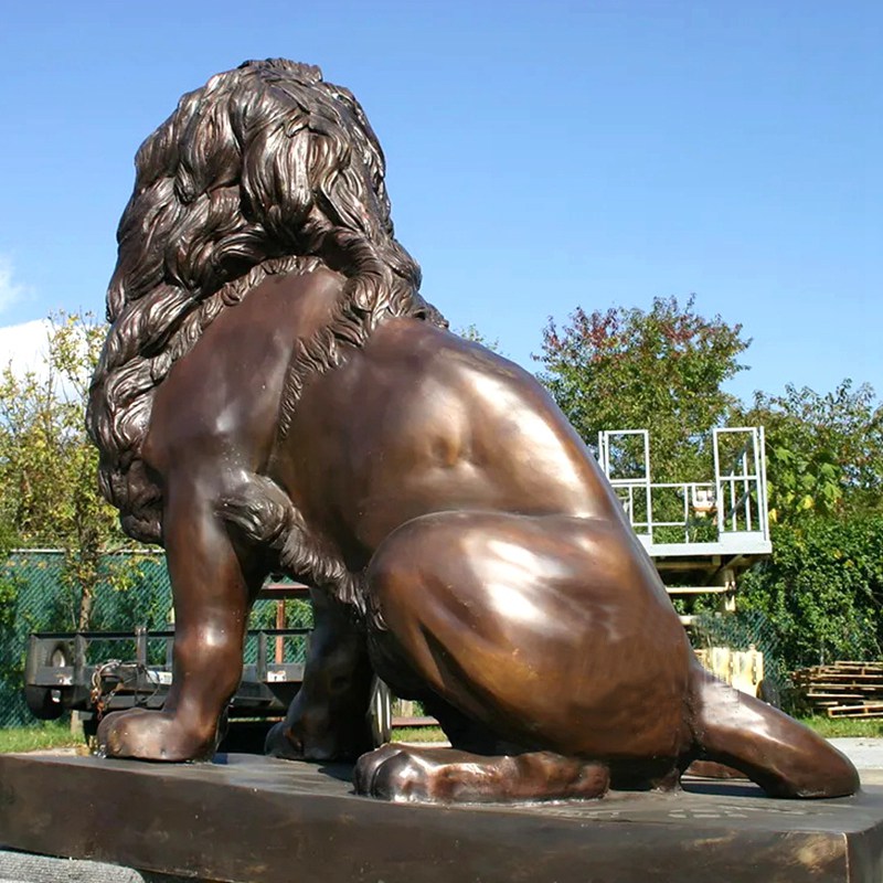 large bronze lion statue