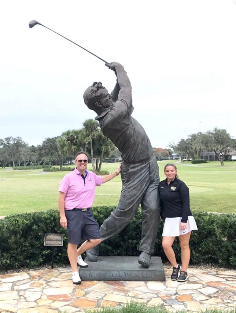 Leisurely life size outdoor bronze golf garden statue YouFine Sculpture