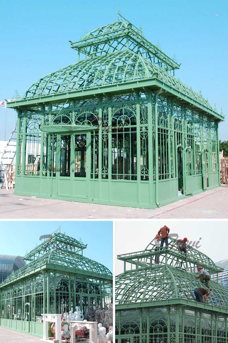 large outdoor wrought iron gazebo designs for garden decoration for sale