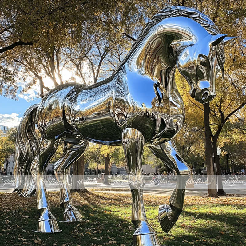 large steel horse sculpture 