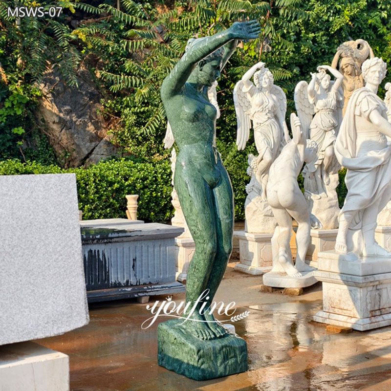 life size Indian Green Marble Sculpture of a Nude Woman