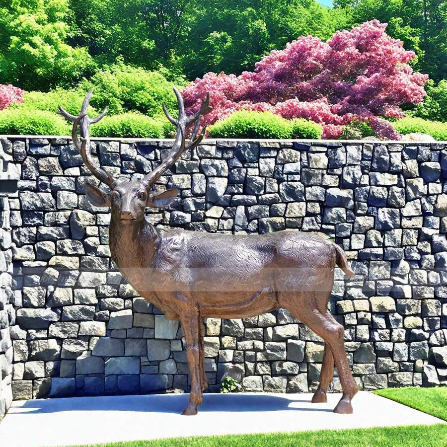 lifesize brass deer statue