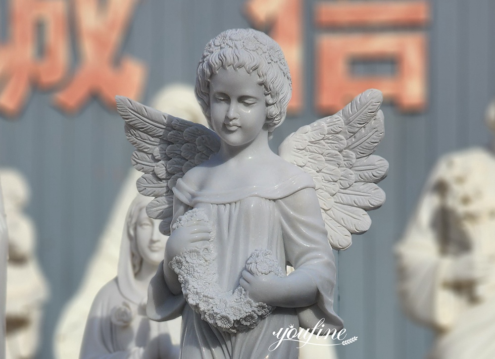 marble Cherub Angel Statue details