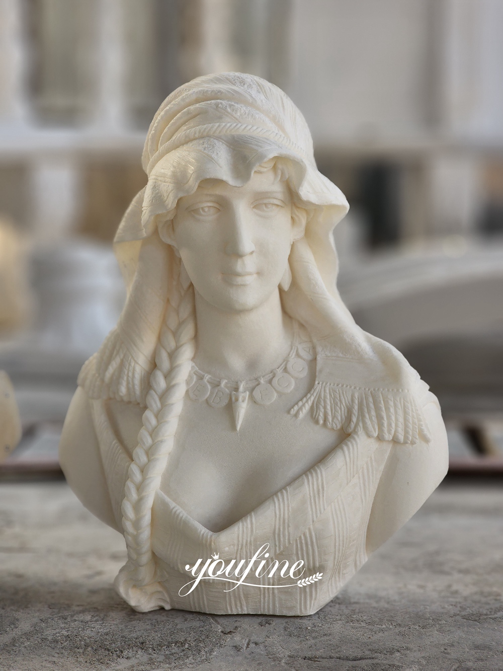 marble Female Bust Sculpture for Luxury Home & Villa Decor